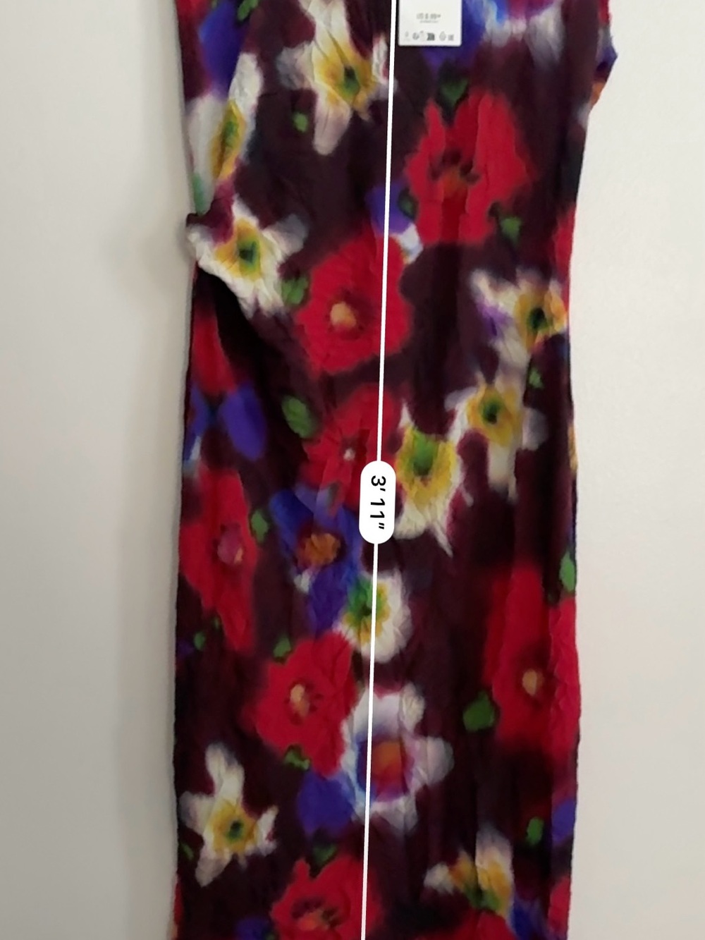 Zara Multicolor Floral Print Dress - Red, Purple & Blue Accents - Picture 6 of 7